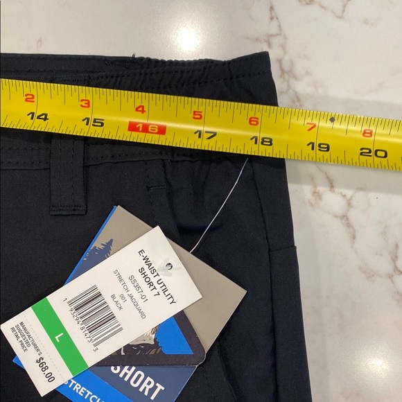 Surf & Swim Co. Short Hiking Swim E-Waist Utility Pockets Black Blue Size Large - Picture 10 of 14